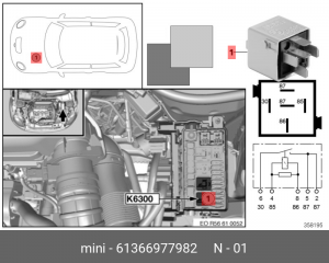 реле! \ BMW/MINI Cabrio R52/R57/LCI/Clubman/R55 61366977982 BMW
