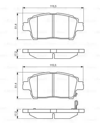 Колодки тормозные TOYOTA Corolla (02-),Yaris,Prius (00-) передние (4шт.) BOSCH 0 986 495 242 BOSCH