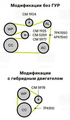 Ролик привод. ремня для ам Toyota Highlander (07-) 3.5 генератора (CM 5259) CM5259 TRIALLI
