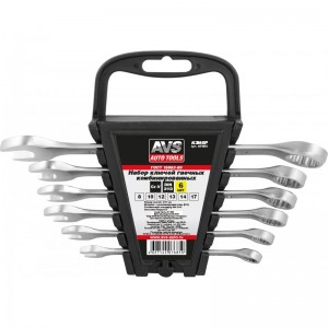 набор ключей гаечных комбинированных на держателе! (8-17 мм) (6 предметов) AVS K A07685S AVS