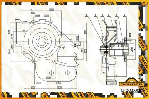 Насос водяной Premium MB / KAMAZ о.н. 4572002301, 4572002901 (с комплектом уплот 130030011 SONDER