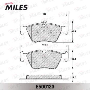 Колодки тормозные передние (Смесь CERAMIC серия PRO) MERCEDES W210/W202/C208 2.0 E500123 MILES
