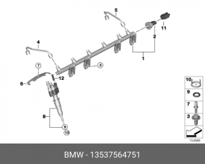 BMW 5-СЕРИЯ E60/E61 (2003-2009)/X5 E70 (2007-2013) 13 53 7 564 751 BMW