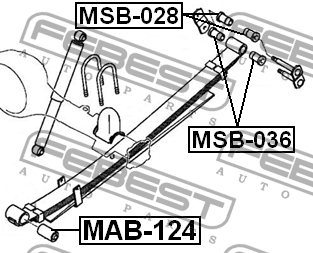 Втулка рессоры MITSUBISHI L200 K74T 1996.01-2007.12 MAB-124 MAB-124 FEBEST