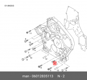 Винт с 6-гранной головкой M8X20-8.8-MAN1 06012835113 MAN