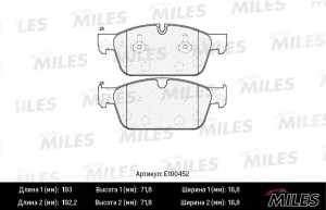 Колодки тормозные передние (Смесь Semi-Metallic) MERCEDES GL X166/ML W166 (TRW G E100452 MILES