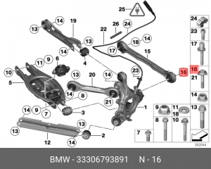 Болт колеса BMW OE 33 30 6 793 891 BMW