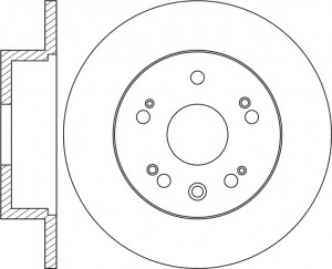 Диск тормозной HONDA FR-V задний (1шт.) NIBK RN1355 NIBK