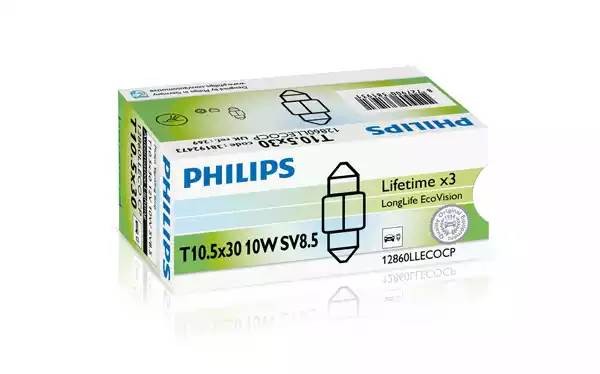 Лампа 12V C10W SV8.5-8 30мм Long Life Eco Vision PHILIPS 12860LLECOCP PHILIPS