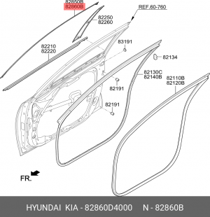 Молдинг кузовной 82860D4000 MOBIS