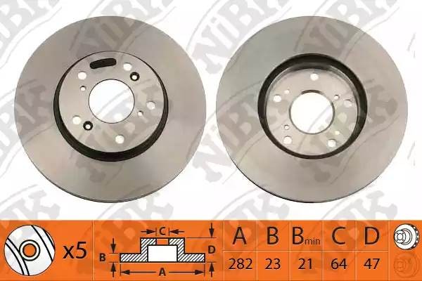 Диск тормозной HONDA CIVIC 06/FR-V 05/STREAM 02 передний RN1218 RN1218 NIBK