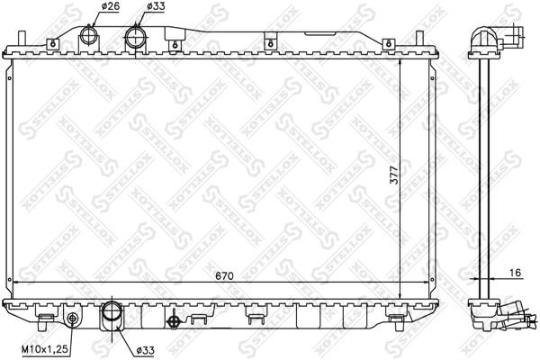 радиатор системы охлаждения! МКПП\ Honda Civic VII 1.6-1.8i 16V 05> 10-26681-SX STELLOX