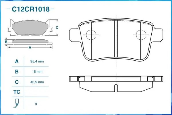 Тормозные колодки задние Low Metallic C12CR1018 C12CR1018 CWORKS