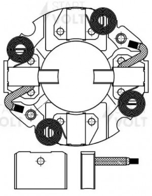 Узел щеточный стартера для а/м КАМАЗ с дв. Cummins I6CT/ISCe/ISLe (VBS 0708) VBS 0708 START VOLT