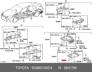 втулка крепления! (п) пыльника моторного отсека\ Toyota Crown 13> 90480-10024 TOYOTA