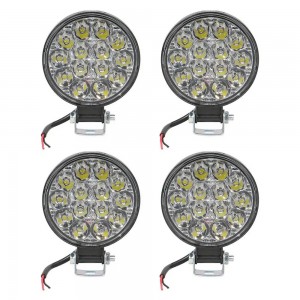 Фара светодиодная круглая, 14 LED направленный свет, 14W (83х83х22) 12V, 4шт. ST ALED035 AIRLINE