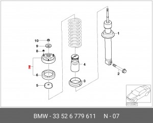 Опора стойки амортизатора BMW 33 52 6 779 611 BMW