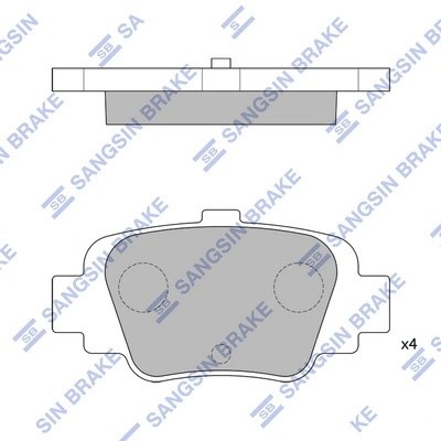 Колодки тормозные NISSAN Micra (92-) задние (4шт.) SANGSIN SP1630 SANGSIN