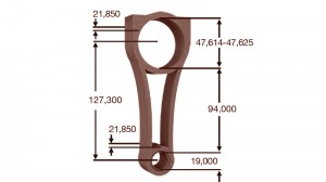 Шатун Renault Logan K4M 1.6i, Clio, Megane II K4J 1.4i (121000999R, 7701476393)  KB7080815 KSMG
