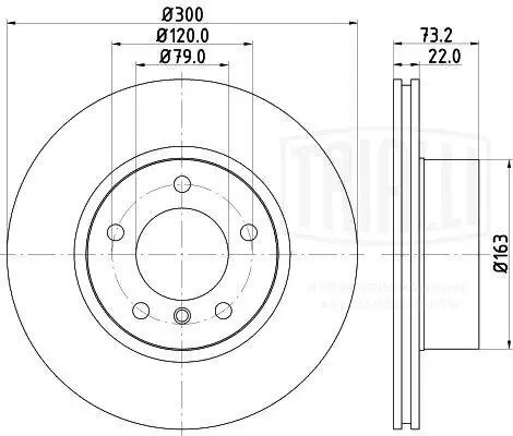 Диск торм. BMW 3 (F30) (11-)/1 (F20) (11-) перед. d=300 (DF 261007)  2шт DF 261007 TRIALLI