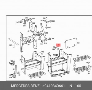 клипса крепления ступени кабины!\ MB A 941 984 06 61 MERCEDES BENZ