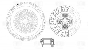 Сцепление в сборе для а/м Toyota Hiace (98-) (до 2019 г.) 2.7i (с мех. муфт) (FR FR1918 TRIALLI