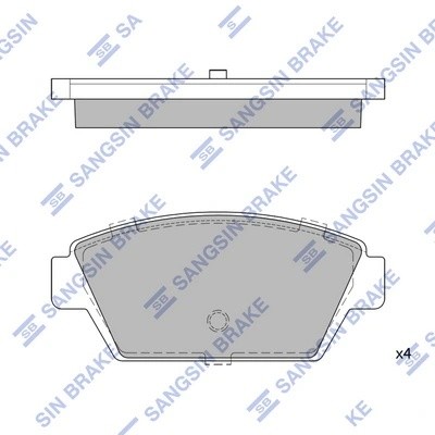 Колодки тормозные MITSUBISHI Galant (88-92) задние (4шт.) SANGSIN SP1514 SANGSIN
