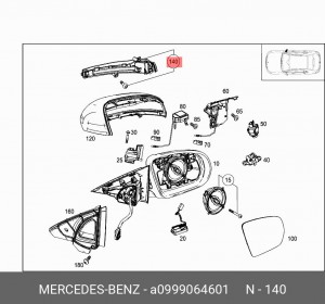 УКАЗАТЕЛЬ ПОВОРОТА НАРУЖНОГО ЗЕРКАЛА СПРАВА MERCEDES A 099 906 46 01 MERCEDES BENZ