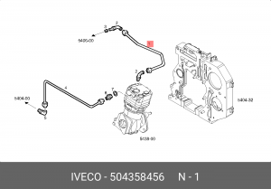 патрубок системы охлаждения !\IVECO Stralis 504358456 IVECO