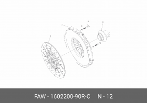 Трубка в сборе-сцепление 1602200-90R-C FAW