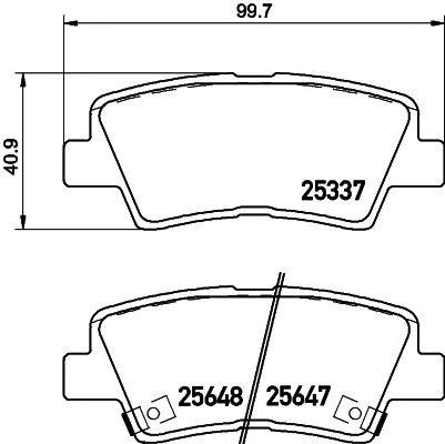Колодки тормозные SSANGYONG Tivoli (15-) (G16F,D16F) (AWD) задние (4шт.) TEXTAR 2564701 TEXTAR