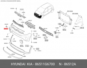 86511G6700 Бампер 86511G6700 HYUNDAI