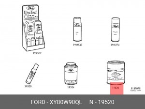 Масло трансмиссионное FORD 80W90 мин.1л OE XY80W90QL FORD