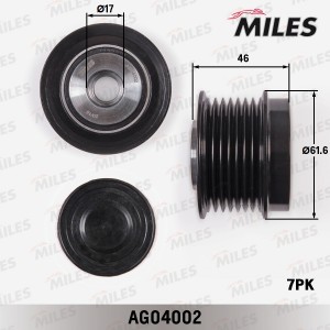 Муфта свободного хода генератора TOYOTA CAMRY 2.4 01-/RAV 4 2.0 06- AG04002 AG04002 MILES