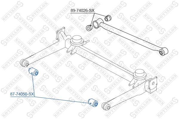 сайлентблок зад. балки!\Nissan Sunny N14 90-95/Sunny Wagon Y10 90> 87-74050-SX STELLOX