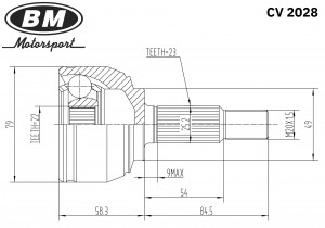 ШРУС наружный CV2028 CV2028 BM MOTORSPORT