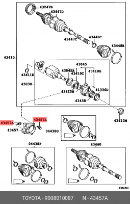 БОЛТ 90080-10087 TOYOTA