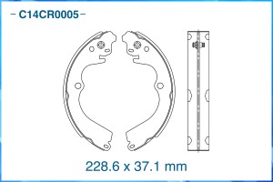 Тормозные колодки задние барабанные Low Metallic C14CR0005 C14CR0005 CWORKS