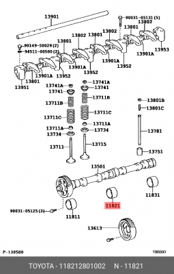 вкладыши распредвала!\ Toyota Corolla 2.4i 08-13 11821-28010-02 TOYOTA