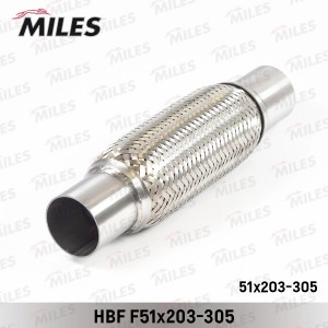 Труба гофрированная (гофра) патрубками и металлорукавом 51X203-305 (BOSAL 265-51 HBFF51X203-305 MILES