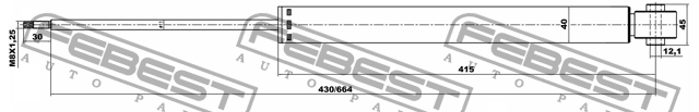 Амортизатор задний FORD FIESTA 2001-2008 21446690R 21446690R FEBEST
