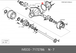 прокладка! (к) крышки задн моста\Iveco TurboDaily 7172786 IVECO