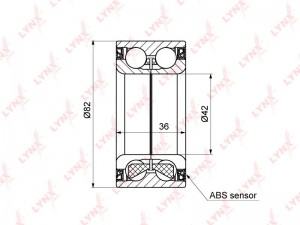 Подшипник ступицы передний с ABS (36x42x82) WB-1185 LYNXAUTO