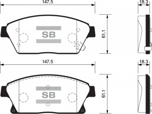 Колодки тормозные CHEVROLET Cruze (09-),Orlando (11-) OPEL Astra J передние (4шт SP1480 SANGSIN