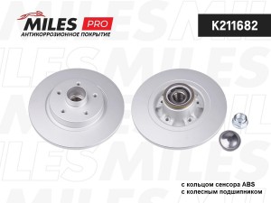 Диск тормозной (серия PRO с антикоррозионным покрытием) RENAULT KANGOO 08- задни K211682 MILES