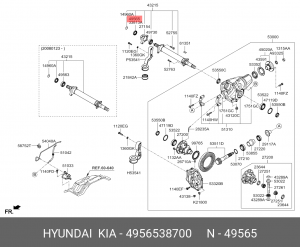 Сальник привода KIA Bongo 3 (06-),Sorento (42х56.3х5/14) OE 4956538700 HYUNDAI KIA