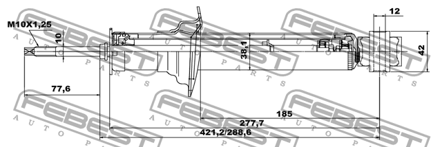 Амортизатор задний NISSAN ALMERA CLASSIC 02658720R 02658720R FEBEST