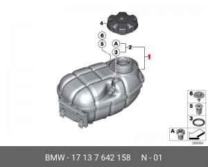 бачок расширительный!\ BMW F20/F21/F23/F31/F36 17 13 7 642 158 BMW