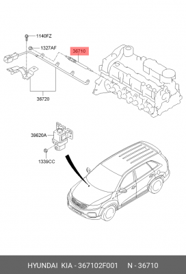 Свеча накаливания HYUNDAI Santa Fe (09-) KIA Sorento (09-) OE 367102F001 HYUNDAI KIA