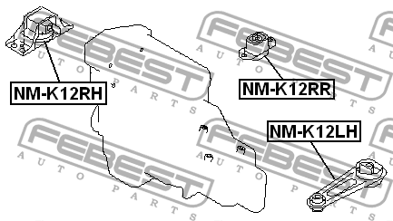 Опора двигателя NM-K12RH NM-K12RH FEBEST